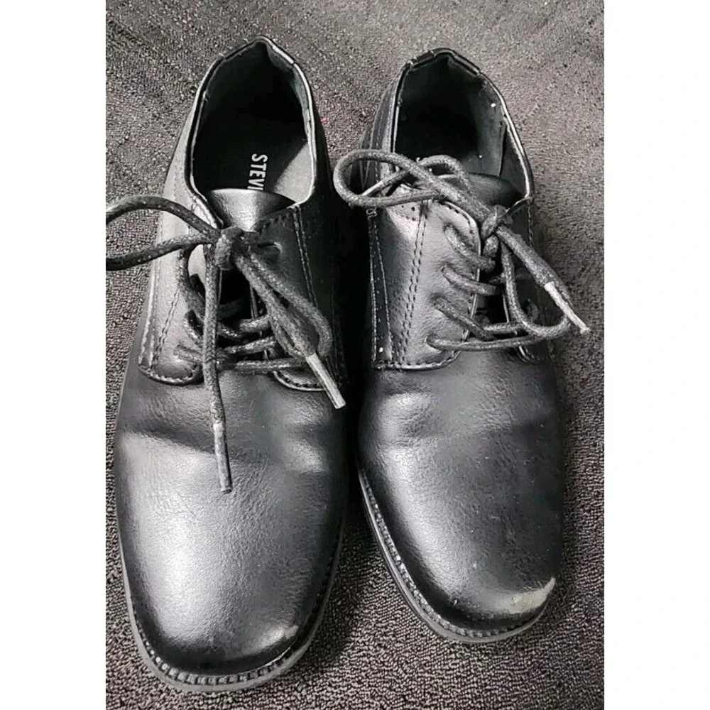 STEVE MADDEN Little Boys Bevan Lace‎ up Classic Oxford Shoes Black Size 11 EUC